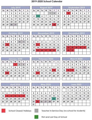 LCSS 19-20 school calendar
